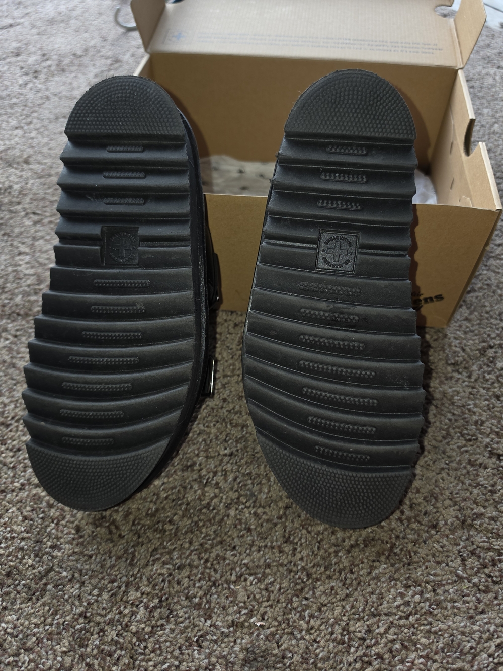 Dr. Martens Black Myles  Slide Sandals - Smooth Strap with Buckle - Picture 3 of 5